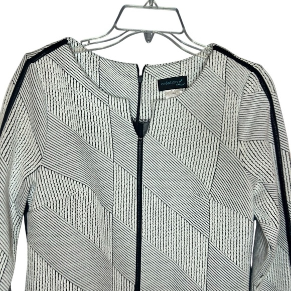 Creation L dress geometric faux leather white black size 4 - Picture 6 of 14